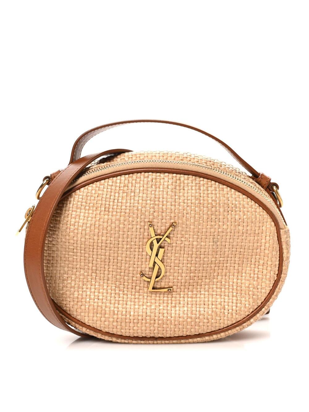 Saint Laurent Raffia Calfskin Round #364787S13B